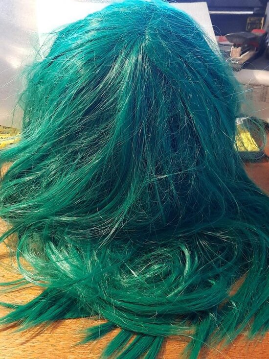 NEW ! Women Long 25 Inch Curly Wavy Wig Green main image 5